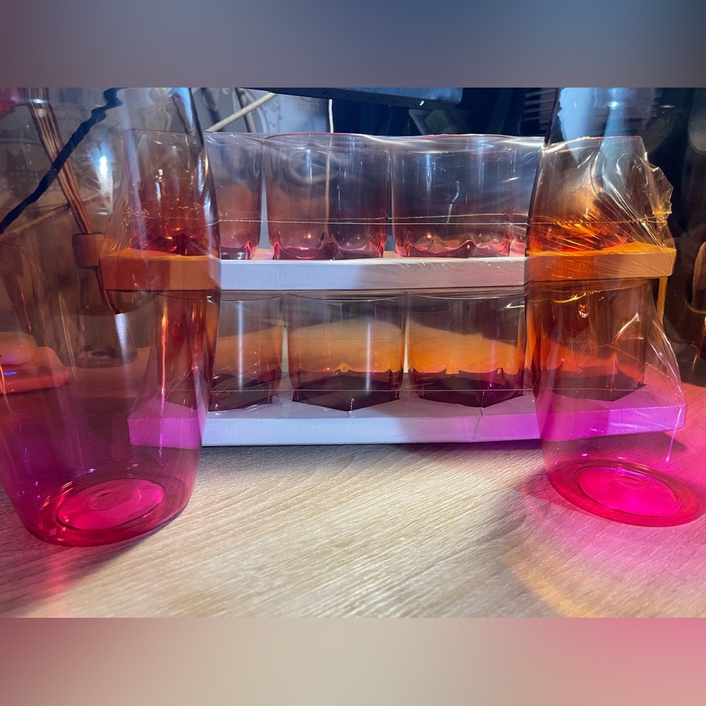 Colorful Gradient Glass Tumblers Set